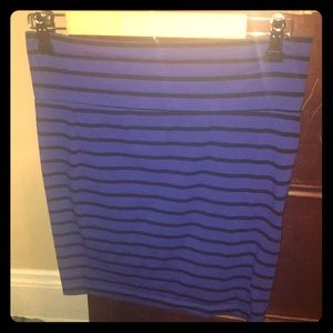 Blue and Black Bodycon Skirt
